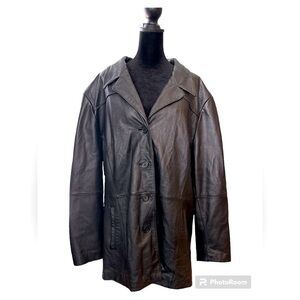 Men's black Wilsons Soft leather button down driving jacket size 3X